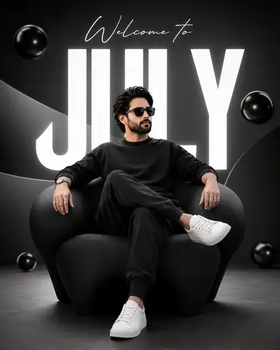 Luxury 3D Promotional Poster with Facial Reference