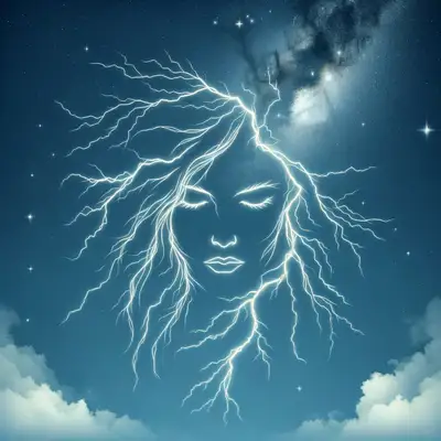 Minimalistic Lightning Bolt Outline Prompt