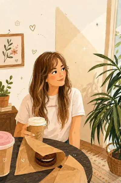 Transferência de estilo: ilustração de livro de histórias em café aconchegante