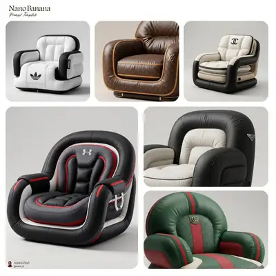 Foto de producto de sillón de lujo inflable inspirado en una marca