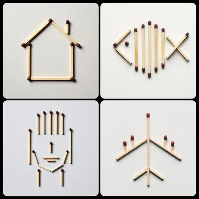 Minimalist Matchstick Shape Prompt
