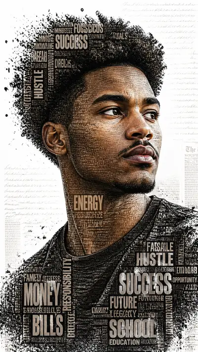 Typographic Portrait with Text Mosaic and Word-Cloud Effects