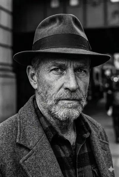 Black and White Street Portrait