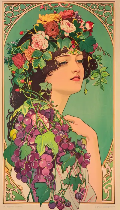 Art Nouveau Lithography Illustration Prompt