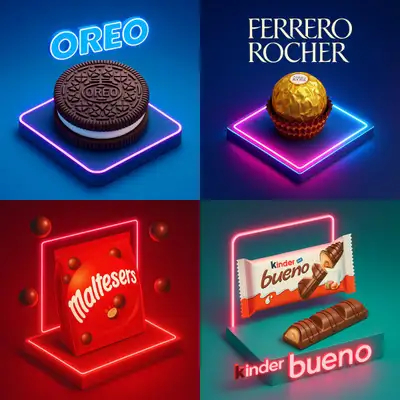 Isometric Neon Product Ad