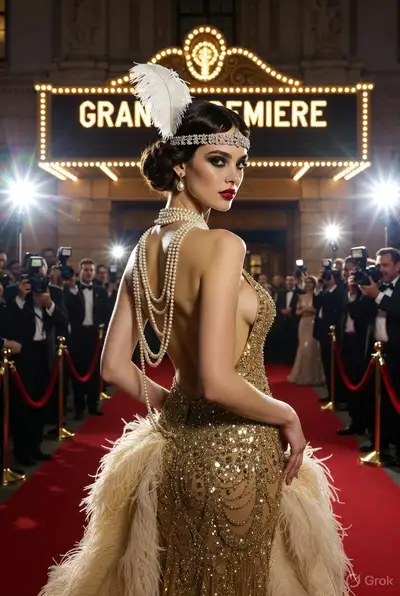1920s Red Carpet VIP Actress Portrait