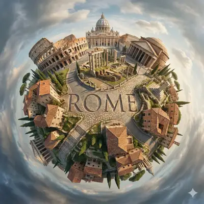 Tiny Planet Spherical Panorama of a City Skyline