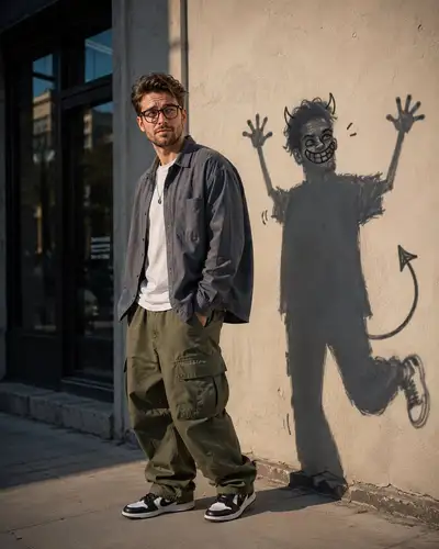 Mischievous Shadow Mimicry Image Prompt
