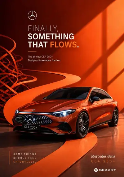 Minimalist conceptual automotive campaign poster template