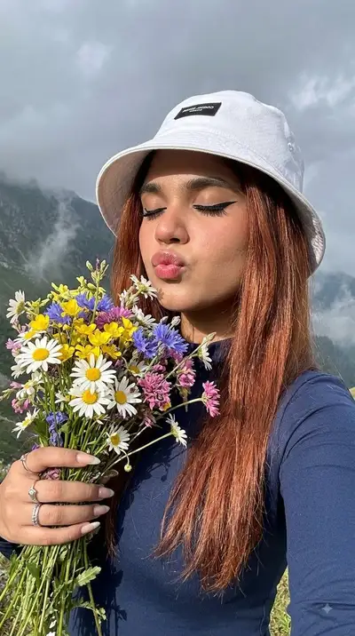 Mountain Selfie with Wildflowers