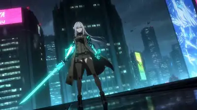 Cybernetic Samurai Anime Action Scene
