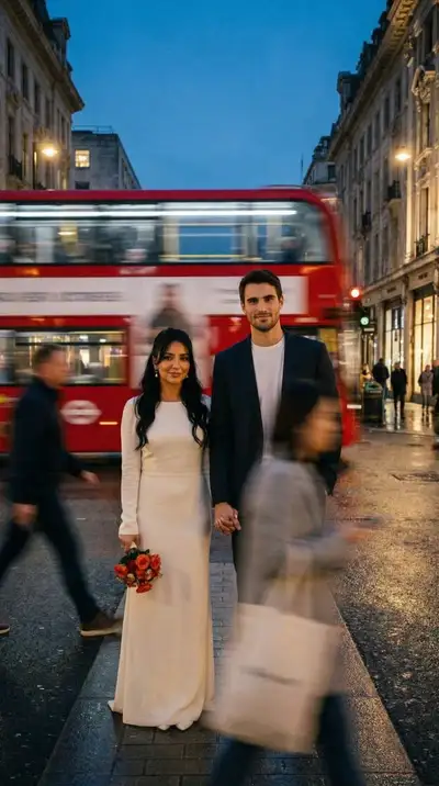 Cinematic Street Romance Slow Shutter Photo