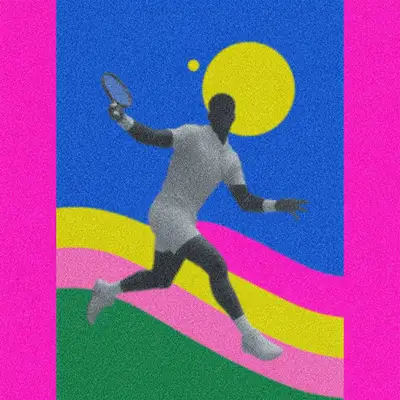 Dynamic Collage Art of Novak Djokovic at Roland Garros