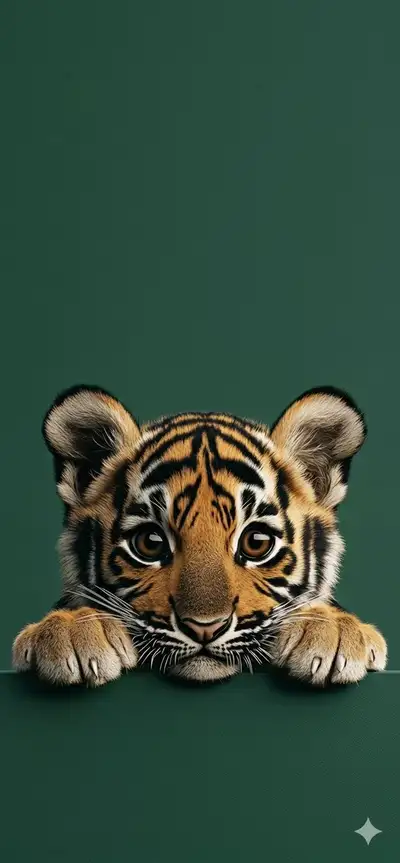 Cute Baby Tiger Cub Wallpaper