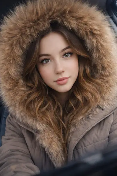 Winter Car Selfie Portrait Prompt