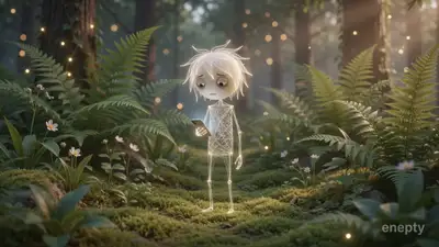 Ethereal Stick-Figure Video Art Prompt