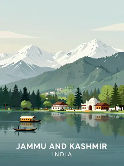 Premium Editorial Travel Poster of Jammu and Kashmir