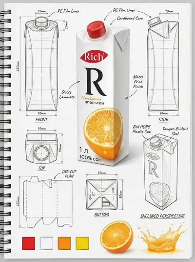 Industrial Design Packaging Illustration Sheet