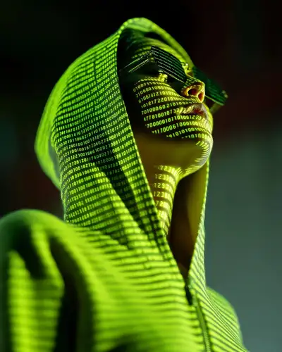 Editorial Dark Room Lime Green Projection Portrait
