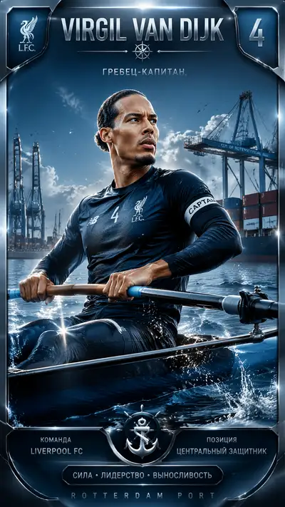 Virgil van Dijk rowing captain collectible card