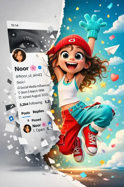 3D-kinematische Social-Media-Profilbild-Transformationskunst
