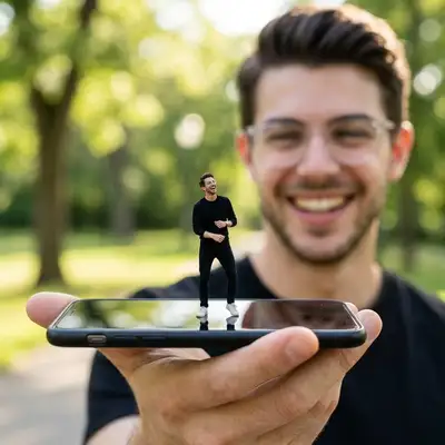 Miniature Dancing Clone on Phone Screen