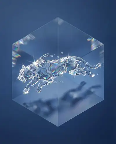 3D Water Prism Logo Effect