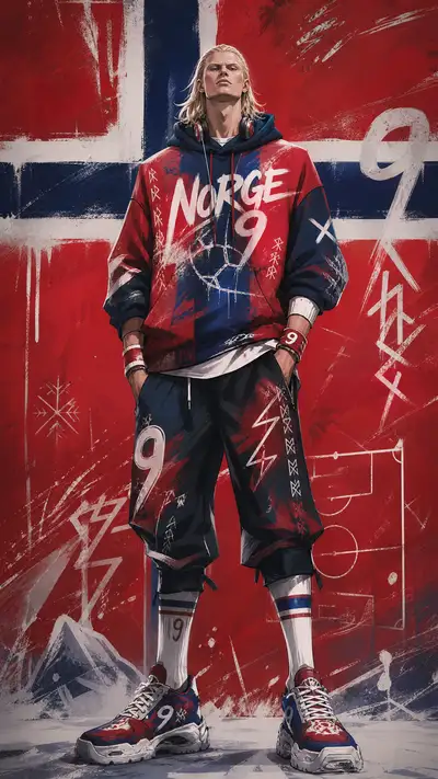 Haaland Norway Streetwear Character Illustration