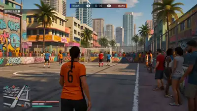 Vidéo de gameplay de football de rue style GTA 6 avec Lucia