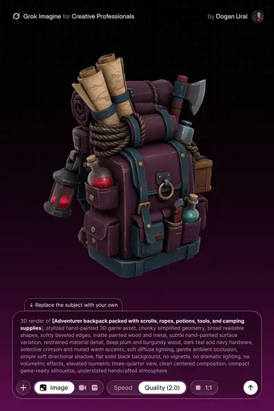 Stylized Hand-Painted 3D Game Asset Prompt