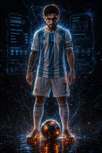Ultra-Realistic Cinematic Football Icon Portrait