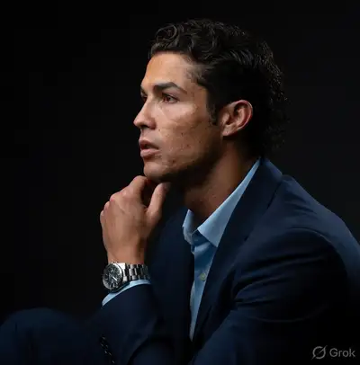 Cinematic Editorial Portrait of a Man in Navy Blazer