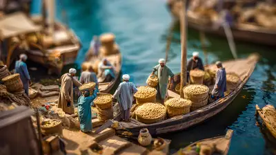 Nile Port Merchants Unloading Goods
