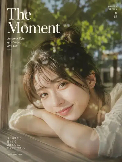 Japanese summer film magazine cover portrait