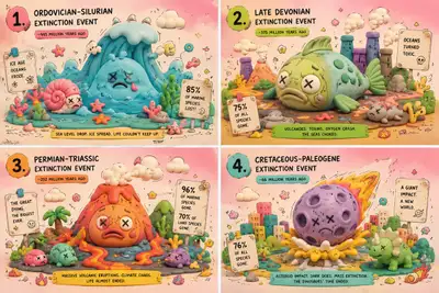 Extinction Events as Candy Toy Dioramas