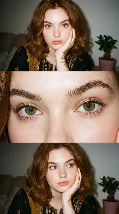 Candid flash photography three panel portrait collage