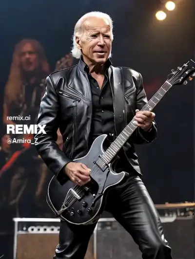 Biden as Rock Star Singer