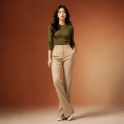 Full body Korean fashion editorial portrait