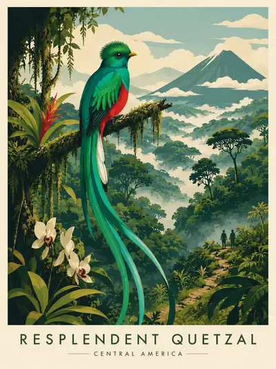 Vintage Rainbow Lorikeet Wildlife Poster