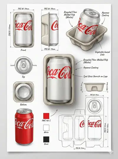 Industrial product packaging design sheet template