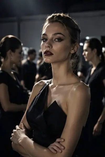 Dokumentarfoto hinter den Kulissen der Fashion Week