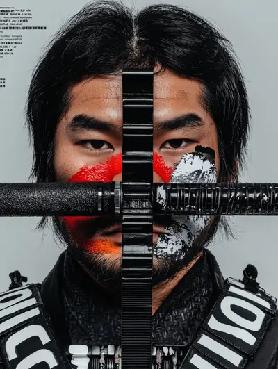 Japanese Movie Poster Samurai Editorial Photo