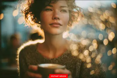 Video of Woman with Coffee at Golden Hour