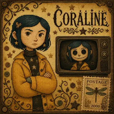 Vintage cross-stitch scrapbook fan art poster