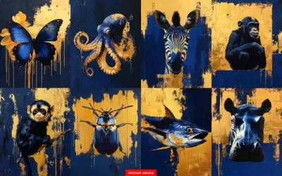 Gold Bling Wildlife Style Prompt