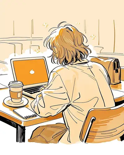 Cozy Anime Cafe Illustration
