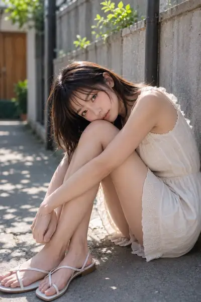 Summer Light Kneeling Portrait