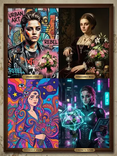 Four-Quadrant Artistic Transformation Grid