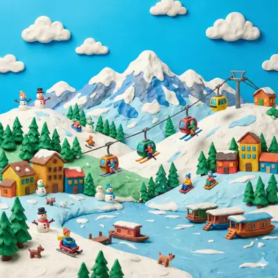 Whimsical clay miniature world of a Kashmir landmark