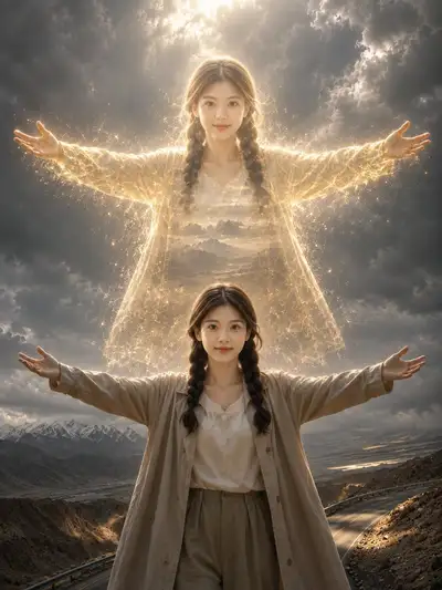 Epic Female Spirit Projection Portrait